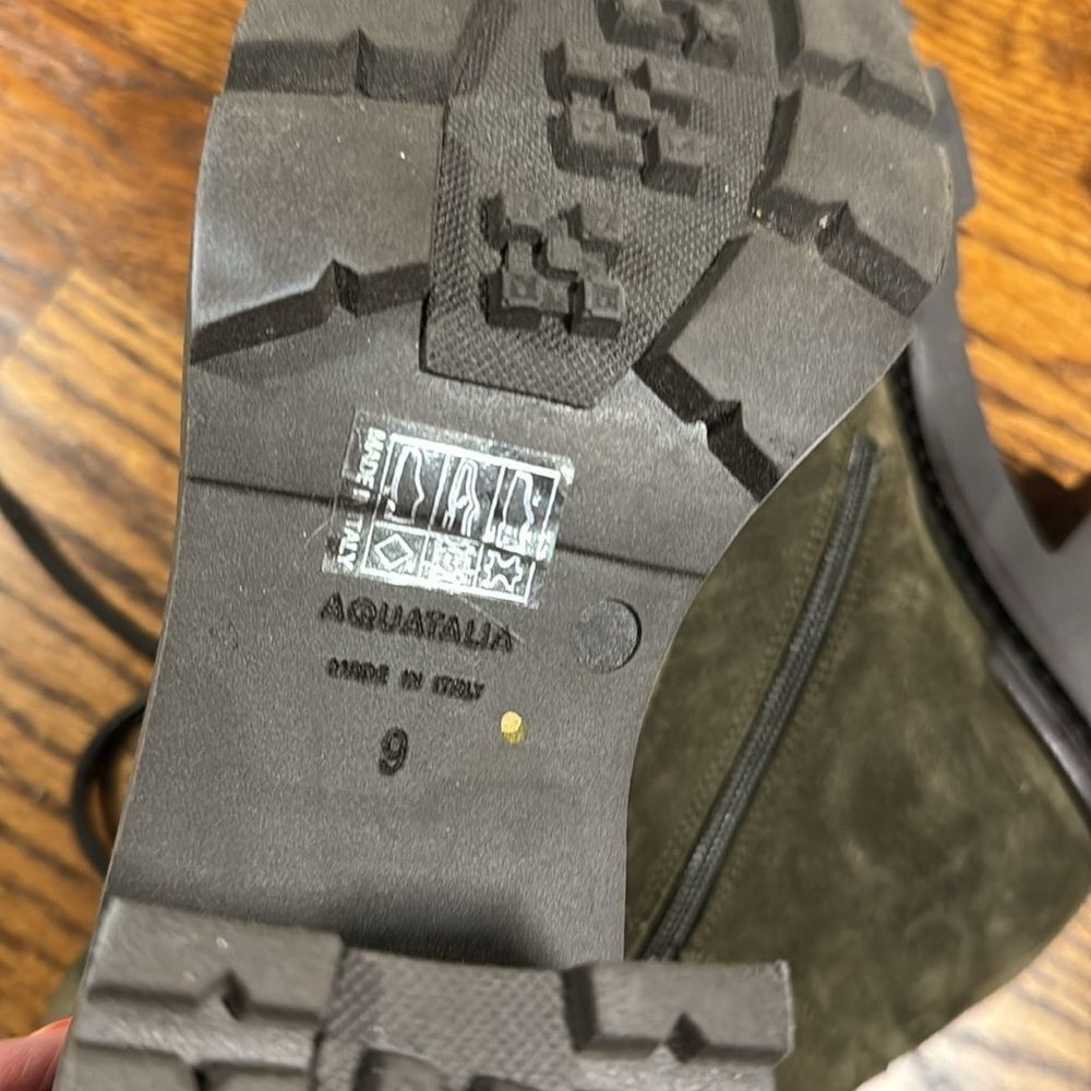 Aquatalia Women Dark Green Suede Leather Boots Shoes Size US 9 - Picture 6 of 6